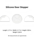 Illustration of Peel And Stick Silicone Door Stopper No-Drill Self-Adhesive Wall Bumper with size details