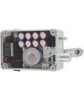 Portable Hand Crank Generator For Emergency Power On The Go, no batteries, compact clear casing showing internal components