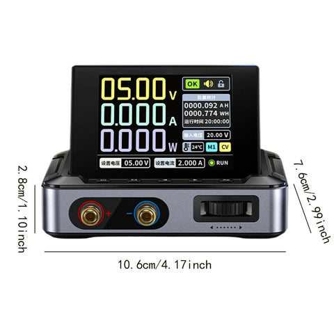 Front view of Adjustable DC Power Supply 0-30V 0-5A for lab CNC and test gear, featuring digital display and output terminals