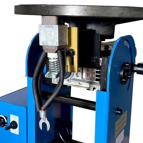 Close-up of Heavy Duty Rotary Welding Positioner Turn Table With Smooth Variable Speed Control and Kickass Three Jaw Chuck.