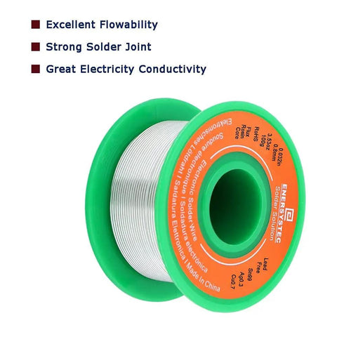 Lead Free Solder Wire 0.8mm 0.032in Fine Gauge 100g Rosin Core Flux For Electronics DIY Soldering Repair Tinker Friendly Sn99 Ag0.3 Cu0.7