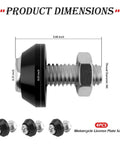 4Pcs Motorcycle License Plate Screw Kit with sturdy bolts and precise dimensions for quick no fuss fastening and plate decor.