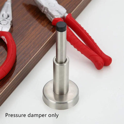 Wall Mounted Door Stop Bumper With Hydraulic Buffer Stainless Steel Low Noise Sound Dampening Protector detail view