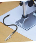 Detail of Six Piece Welding Fixture with Magnifying Glass Lamp Clamp and Circuit Board Holder for Soldering, Durable Iron Build.