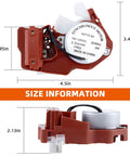 Rock Solid Washer Shift Actuator Compatible With Whirlpool And Crosley Front Load Machines, showing size dimensions 4.5in x 1.95in x 3.4in.
