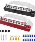 Power Distribution Terminal Block With Cover For Car Boat Marine 150A Battery Bus Bar M6 Terminal Studs M4 Terminal Screws