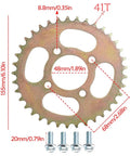41T Sprocket from Beefed Up 32 Inch Go Kart Rear Axle Kit With 810mm Shaft 2 Brake Discs 2 41T 428 Sprockets