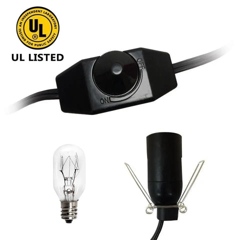 Himalayan Salt Lamp Replacement Cord And Bulb With Dimmer Switch 6 Foot UL Certified Safe For Salt Rock Lamps