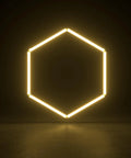 Multi Color Hexagon Garage Lights With 3 Level Dimmable Brightness Plug And Play Hex Ceiling And Wall Light for a dark room.