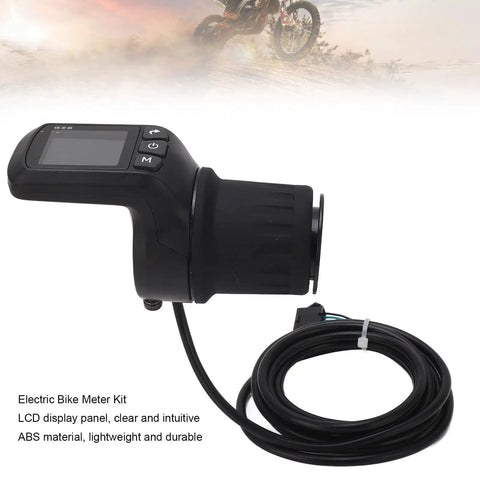 Easy Install LCD Display Electric Bike Meter Kit With Half Handle Grip 5P Common Wire 24V 36V 48V 60V Compatibility