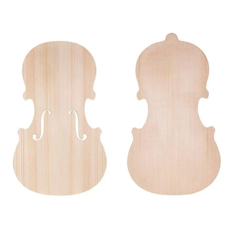 Unfinished Spruce Front Panel Topboard And Maple Backplate Violin Parts Kit For 3/4 And 4/4 Violins, solid wood DIY set display