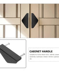 Triangle Cabinet Pulls Set Of 4 Black Aluminum Drawer Handles 64 Mm Center To Center Mounting on beige cabinet doors