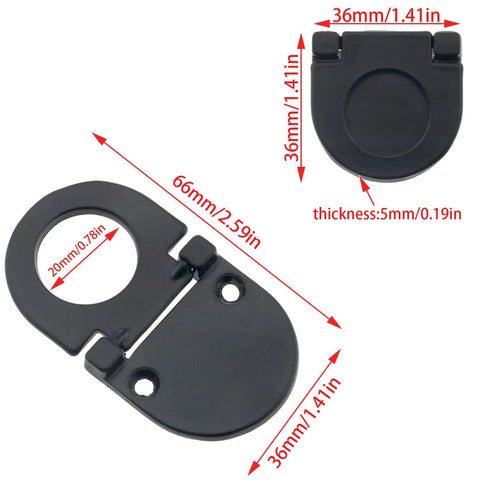 Black Flush Ring Pulls 4 Pack Dope Modern Hidden Recessed Door And Drawer Handles, dimensions and folded view, for Cabinets