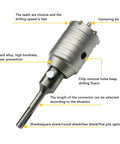 Ycauty Tungsten Steel Concrete Hole Saw Kit For HVAC And Water Pipes 30mm To 65mm Drilling Heavy Duty Tool For Red Brick Stone And Sun Dried Mud Walls With Fast Chip Removal Efficiency, center bit and shank