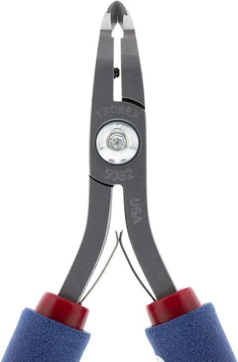 Close-up of Angulated 50 Degree Head Flush Cutters With Long Ergonomic Handles Pro Grade Bearing Ring Design Made In USA