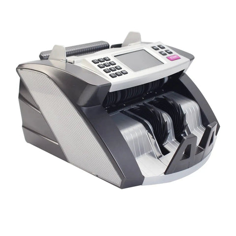 Top Shelf IQD Money Counter Machine For Iraqi Dinar Bills showing a sleek design, TFT LCD display, and auto note recognition features.