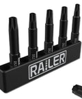 Double Square 8 Point Star Bit Set, 5pc S2 Steel, 2 inch drive bits in holder, corrosion resistant for RVs and trailers
