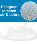 Straight Up The Best Bathtub Drain Guard Quick Install Shower Hair Catcher Keeps Drains Totally Clear While Helping Water Flow Smooth For Zero Grind Reliable Everyday Bathroom Care, white plastic drain guard designed to catch hair and debris.