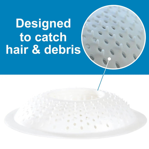 Straight Up The Best Bathtub Drain Guard Quick Install Shower Hair Catcher Keeps Drains Totally Clear While Helping Water Flow Smooth For Zero Grind Reliable Everyday Bathroom Care, white plastic drain guard designed to catch hair and debris.