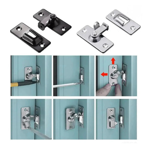 Heavy Duty Toggle Latch Bolt for 90 Degree Steel Cabinet Fastener for Sliding Doors and Closet Fixes in use