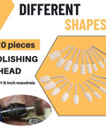 XUPYNAR 20-piece polishing head set with 1/8 in shanks for Dremel tools; white felt buffing wheels.