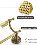 Antique Brass Adjustable Double Towel Bar Wall Mount Rack For Bathroom, Retractable Towel Holder With Premium Brass Finish