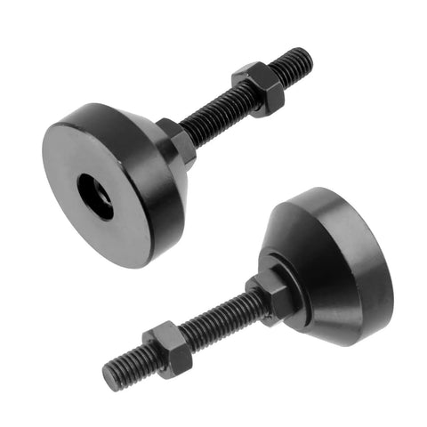 Set Of 4 Beefy Adjustable Furniture Leveling Feet With M8 Threads In Black Aluminum For Desks Tables And Cabinets 1.57 Inch Base Diameter