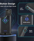 Back Clip Wireless Barcode Scanner 1D 2D QR Portable 3 In 1 2.4GHz Wireless USB Wired Bluetooth Pocket Reader, 3-button design