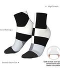 Black And White Checkerboard Straight Tube Socks Crafted From Buttery Soft Polyester For Elite Breathability And Quick Dry Comfort A Dead Set Classic For The Daily Grind Or Weekend Chill Sessions, featuring moisture wicking and smooth seam toe.