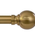 Brass Finish Curtain Rod Set In Warm Gold Tone, Heavy Duty Adjustable 72 To 144 Inch, Vintage Brushed Bronze Finials detail view