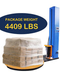 Heavy Duty Pallet Wrapping Machine 4409 Lbs Load Capacity Smooth 64 Inch Turntable with wrapped packages on a turntable.