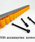 Heavy Duty Flow Rack Conveyor With Plastic Skate Wheels For Smooth Pallet Transport In Warehouses featuring yellow PP rollers and included screws.