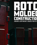 Hella Rugged Roto Molded Drum Hardware Case With Retractable Pull Handle And Inline Wheels Lightweight Stackable Road Ready Gig Armor For Touring Professionals Nationwide, close-up of rotomolded construction highlighting durability.