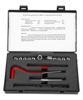 Pro Grade Thread Insert Repair Kit For Automotive Parts With High Precision Thread Sleeve And Durable Wear Resistant Aluminum Thread Repair For Damaged Threads In Motors Engines And Switchgear, open case