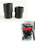 Premium Dust Separator Hose Adapter Set For Milwaukee Vacuums And Festool 27mm Systems, two black hose connectors for dust collection.