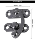 Swing Arm Latch Antique Cabinet Hardware For Jewelry Box And Suitcase Left And Right Clasp Set Of 2, size 33 x 28 mm