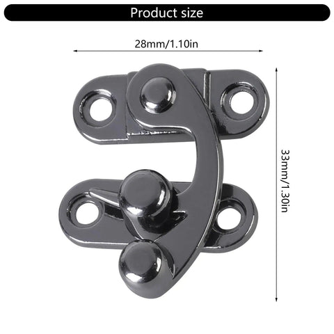 Swing Arm Latch Antique Cabinet Hardware For Jewelry Box And Suitcase Left And Right Clasp Set Of 2, size 33 x 28 mm