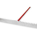 Asphalt Lute Rake With 32 Inch Blade And 72 Inch Lightweight Aluminum Handle With T Connector For Strong Bracing And Smooth Asphalt Leveling Made In The USA Three Inch High Blades Available In Sharp Blunt Or Plain Edges