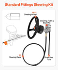 Heavy Duty Boat Steering System Kit With 12 Ft Steering Cable And 13.5 Inch Wheel, Three Quarter Inch Tapered Shaft diagram
