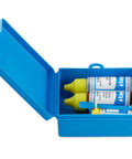 Game Changing Pool And Spa Water Test Kit FAS DPD Chlorine Drops in blue case with yellow dropper bottles visible.
