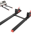 Clamp On 60-Inch Total Length Pallet Forks For Tractors And Skid Steers, Heavy-Duty 4,000 Lb Capacity, Adjustable Stabilizer Bar, Black