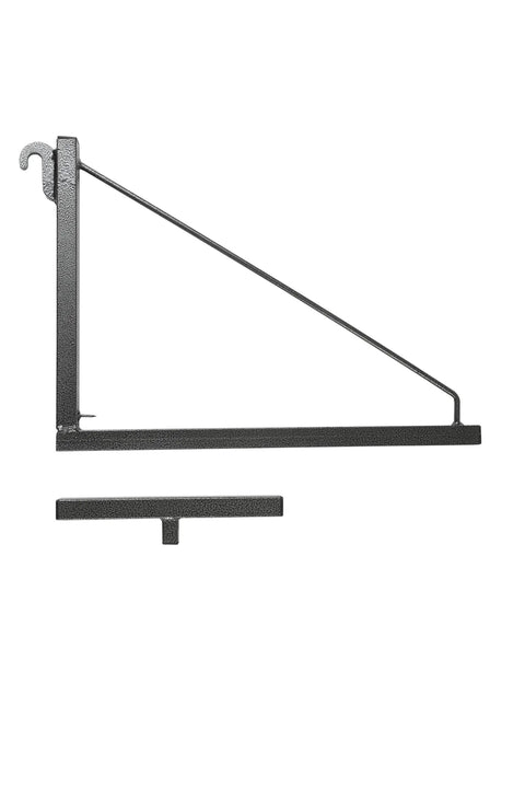 Heavy Duty No Drill Shelf Bracket For Containers Hook On Under Shelf With D Rings 18.5 Inch Deep Shelves Supports 550 Pound Per Arm Up