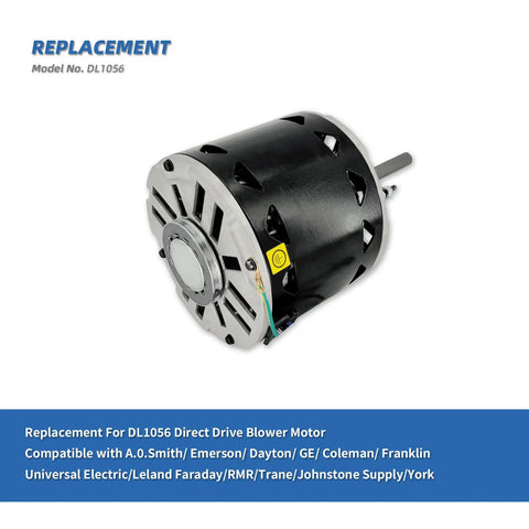 Half Horsepower Blower Fan Motor With 1075 RPM And Three Speed Settings 115 Volt