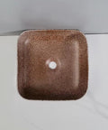 Bathroom Sink Bathroom Sink Modern Art Basin Hotel Apartment Bathroom Wash Basin Square Above Counter Basin Home Bathroom Wash Basin Bathroom Sink Vessel in brown finish.