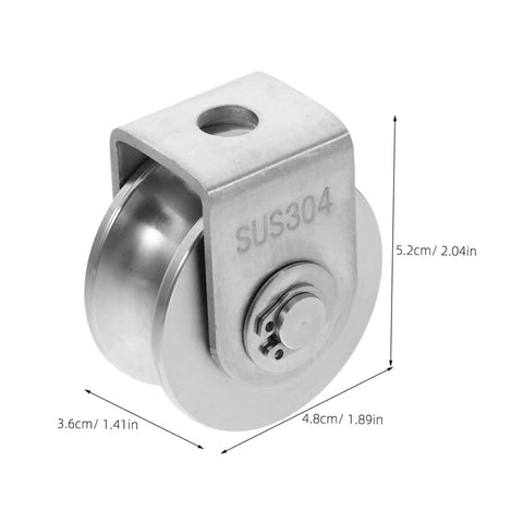 2-Pack Heavy Duty Stainless Steel Pulley Wheels For Sliding Doors And Wire Rope Lifting, Ball Bearing Track Rollers