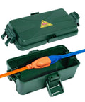 Heavy Duty Outdoor Electrical Box With Weatherproof Snap Cover Fits Garden Adapters And Extension Cords, green, 7.6"x3.9"x3.3"