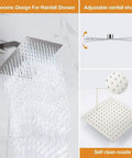 Rain Shower System With Handheld Spray, 10 Inch Wall Mounted Luxury Showerhead Set In Brushed Gold, adjustable rainfall head