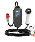 Portable Type Two Ev Charging Station, 11Kw 16A Three Phase Wallbox With Bluetooth And Wifi App Control, Heavy duty charging cable.
