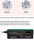 Product image of Diamond Tester Pen With 60X Loupe Magnifier For Jewelry Pro Level Diamond Checker For Newbies And Pros Dual Power Type C And 9V Supply Non Rechargeable Gem Verification Tool with diamond and moissanite comparison
