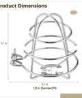 10 Pack Stainless Steel Fire Sprinkler Guard Cages for 1/2 Inch Heads with dimensions 3.1 in height and 3.3 in width.